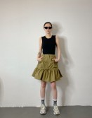 Khaki Ruffle Skirt #250331